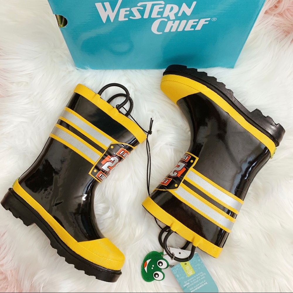 Western Chief KIDS F.D.U.S.A. RAIN BOOTS - BLACK - Picture 5 of 11
